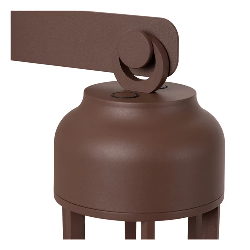 Lucide WELLS - Lámpara de pared Recargable Dentro/Fuera - Batería/acumulador - Ø 10 cm - LED Regul. - CCT - 1x5W 2700K/4000K - IP54 - Marrón óxido | Essential - detalle 2